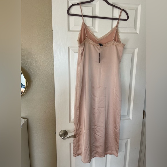 NEW dust rose pink satin dress midi - Picture 5 of 6